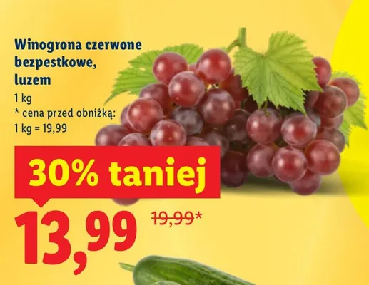 Winogrona czerwone bezpestkowe luzem promocja w Lidl