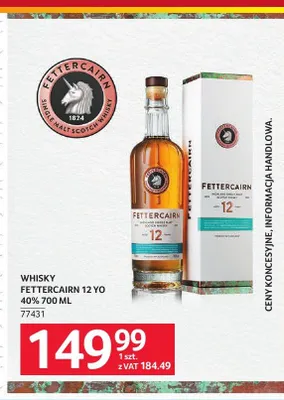 Whisky FETTERCAIRN 12 YO 40% promocja w Selgros