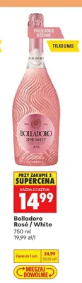 Wino musujące Bolladoro White promocja w Biedronka