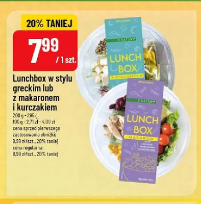 Lunchbox z makaronem i kurczakiem Z Natury promocja w POLOmarket