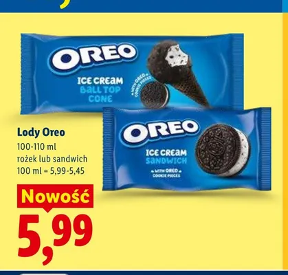 Lody rożek Oreo promocja w Lidl
