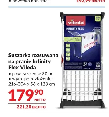Suszarka rozsuwana na pranie Infinity Flex Vileda promocja w Makro