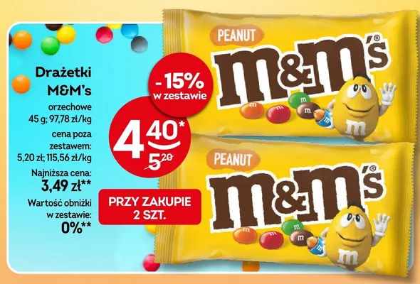 Drażetki M&M's orzechowe promocja w Żabka
