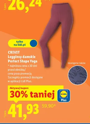 Legginsy damskie Perfect Shape Yoga promocja w Lidl