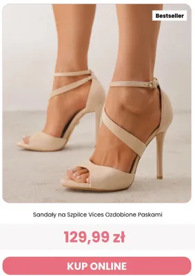 Sandały na szpilce Vices ozdobione paskami promocja w Renee
