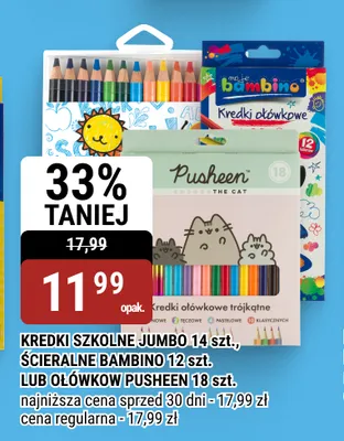 Kredki ścieralne Bambino 12 szt. promocja w bi1