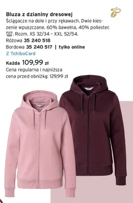 Bluza z dzianiny dresowej Tchibo różowa promocja w Tchibo