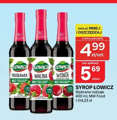 Syrop Łowicz truskawka promocja w Chorten