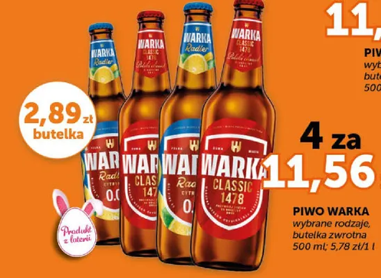 Piwo Warka wybrane rodzaje promocja w ABC