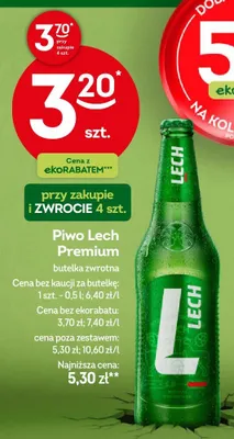 Piwo Lech Premium butelka zwrotna promocja w Żabka