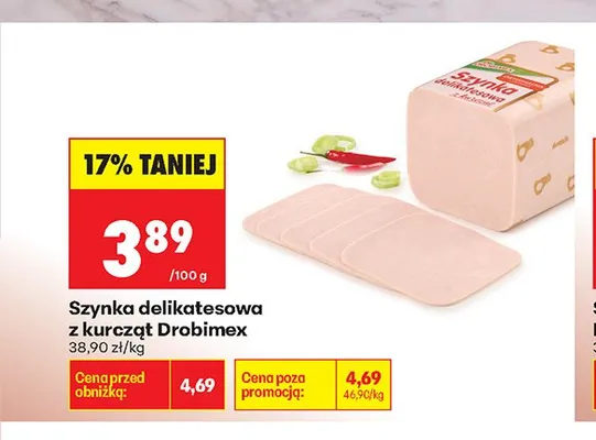 Szynka delikatesowa z kurcząt Drobimex promocja w Biedronka