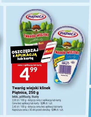 Twaróg wiejski klinek lekki Piątnica promocja w Twój Market