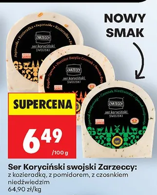 Ser koryciński swojski z czosnkiem niedźwiedzim promocja w Biedronka