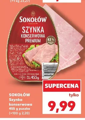 Szynka konserwowa Premium Sokołów 455 g promocja w Kaufland