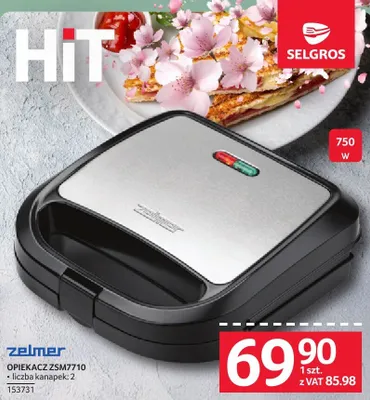 Opiekacz ZELMER ZSM7710 promocja w Selgros