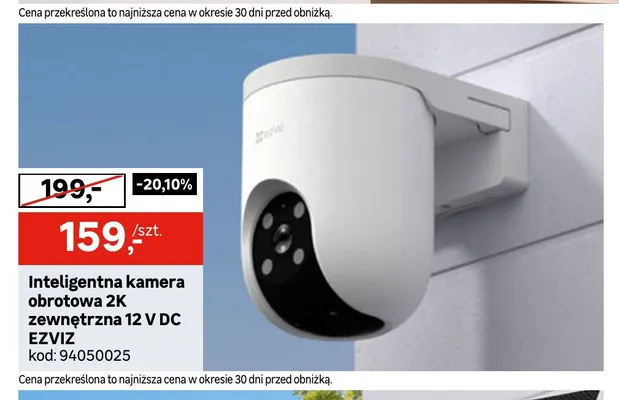 Inteligentna kamera obrotowa 2K zewnętrzna Ezviz promocja w Leroy Merlin