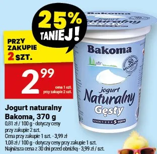 Jogurt naturalny Bakoma promocja w Twój Market