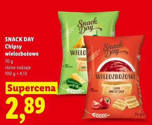 Chipsy wielozbożowe, różne rodzaje promocja w Lidl