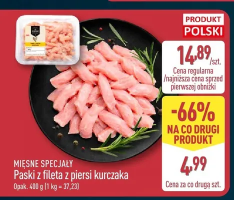 Paski z fileta z piersi kurczaka Mięsne Specjały promocja w Aldi