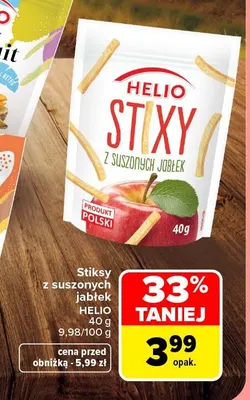 Stiksy z suszonych jabłek Helio promocja w Carrefour