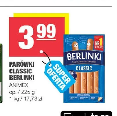 Parówki Classic Berlinki promocja w SPAR