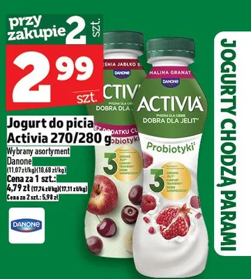 Jogurt do picia Activia promocja w TOPAZ