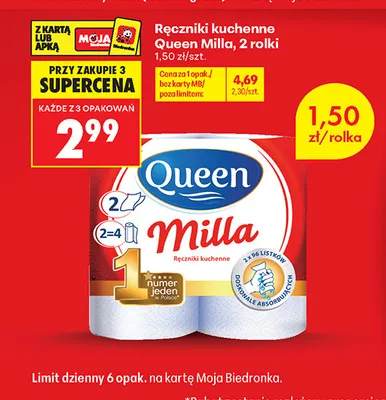 Ręczniki kuchenne Queen Milla promocja w Biedronka