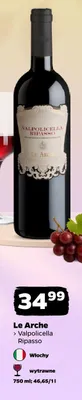 Wino czerwone Le Arche Valpolicella Ripasso włoskie wytrawne promocja w Netto