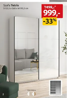 Szafa Tetrix S153,5xG60xW195,5cm promocja w Black Red White