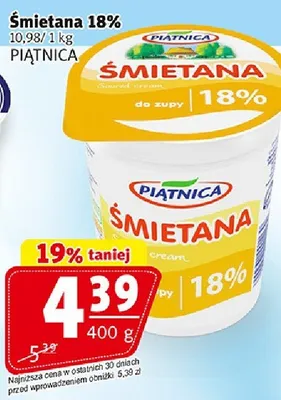 Śmietana 18 % Simpl promocja w Prim Market