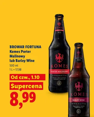 Piwo Komes Barley Wine Browar Fortuna promocja w Lidl