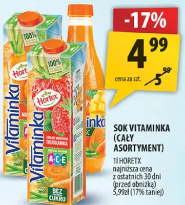 Sok Vitaminka (cały asortyment) promocja w Arhelan