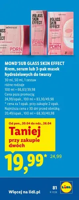 Krem, serum lub 3-pak masek hydrożelowych do twarzy promocja w Lidl