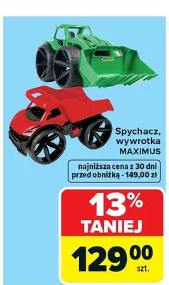 Spychacz wywrotka Maximus promocja w Carrefour
