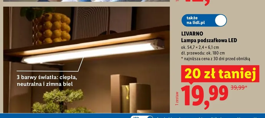 Lampa podszafkowa LED Livarno promocja w Lidl