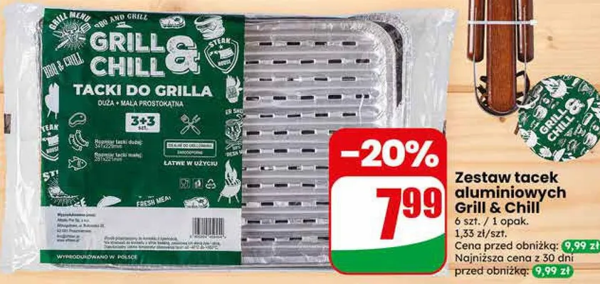 Zestaw tacek aluminiowych Grill & Chill 6szt. promocja w Dino
