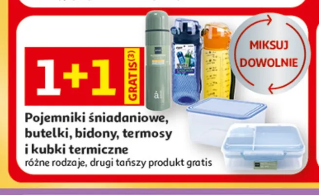 Pojemniki śniadaniowe butelki bidony termosy i kubki termiczne promocja w Auchan
