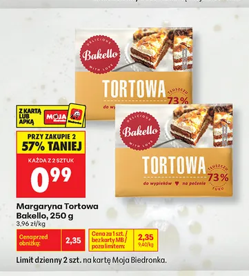 Margaryna Tortowa Bakello promocja w Biedronka