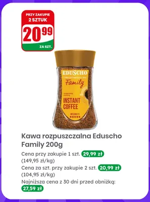 Kawa rozpuszczalna Eduscho Family promocja w Dino