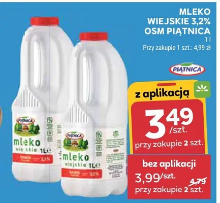 Mleko wiejskie 3,2% OSM Piątnica promocja w Stokrotka