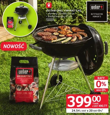 Zestaw grill + brykiet 3 kg promocja w Selgros