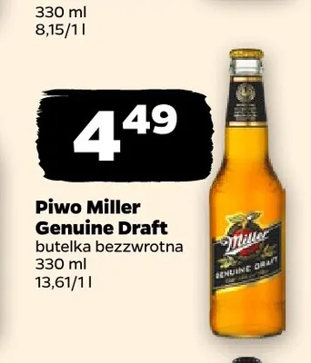Piwo Miller Genuine Draft promocja w Netto