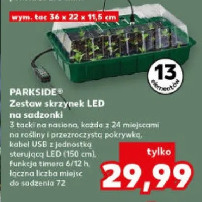 Zestaw skrzynek LED na sadzonki promocja w Kaufland