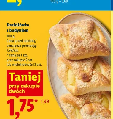 Drożdżówka z budyniem promocja w Lidl