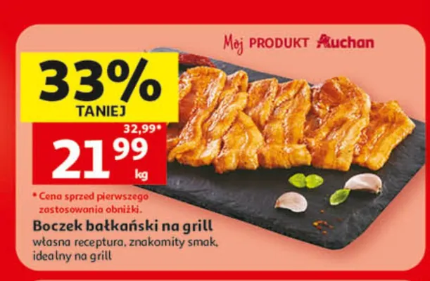 Boczek bałkański na grill Mój Produkt Auchan promocja w Auchan