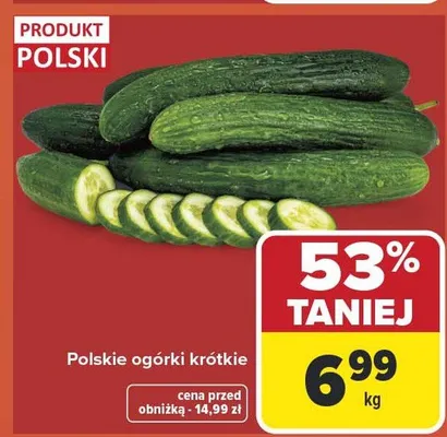 Polskie ogórki krótkie promocja w Carrefour Market