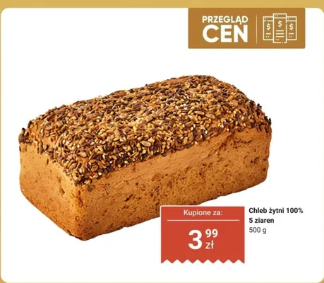 Chleb żytni 100% 5 ziaren promocja w Dino