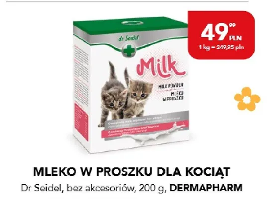 Mleko w proszku dla kociąt Dr Seidel promocja w Aquael zoo
