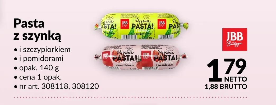 Pasta z szynką i pomidorami JBB Bałdyga promocja w Makro