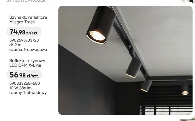 Reflektor szynowy LED DPM X-Line 10W 886lm czarny 1-obwodowy promocja w Castorama